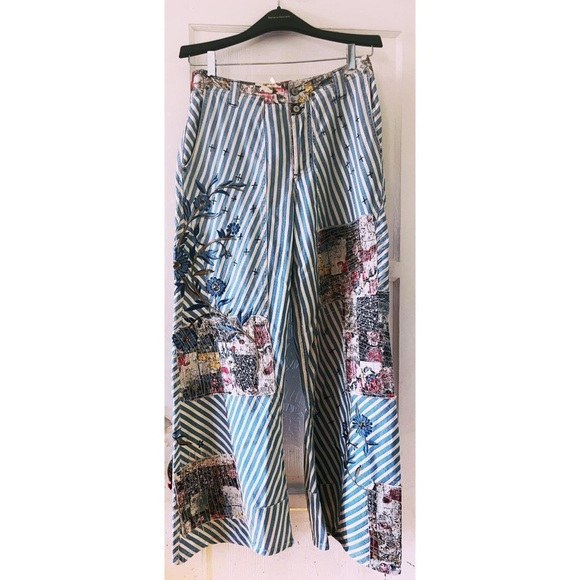 Free People Runyon Patched Floral Embroidery Pants - Picture 3 of 5